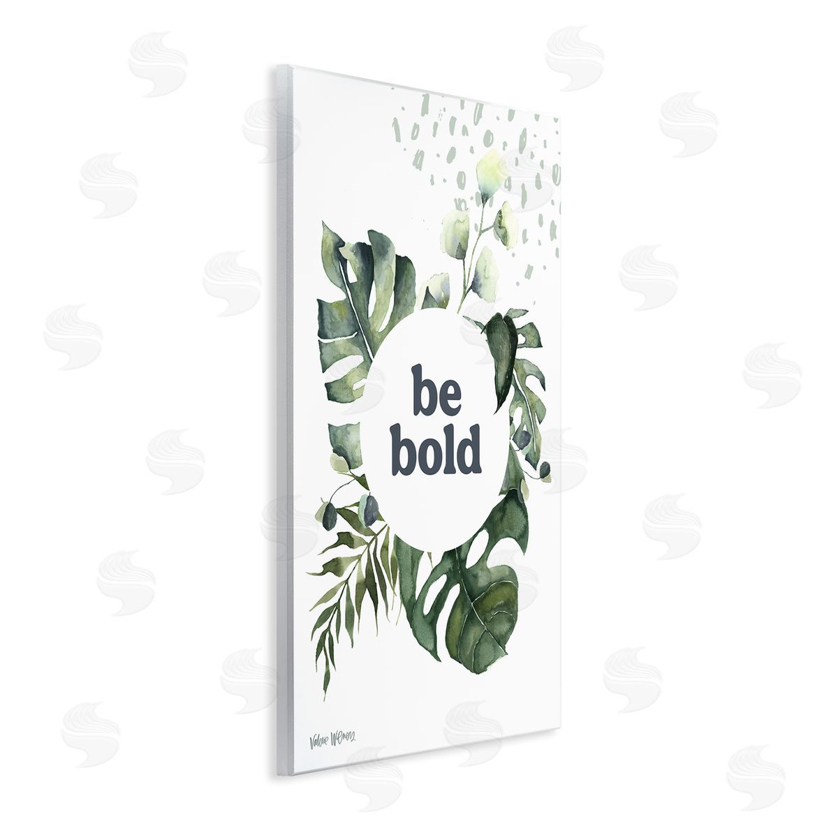 Valerie Wieners Be Bold Phrase Text Botanical Leaf   Wall Plaque Art Print