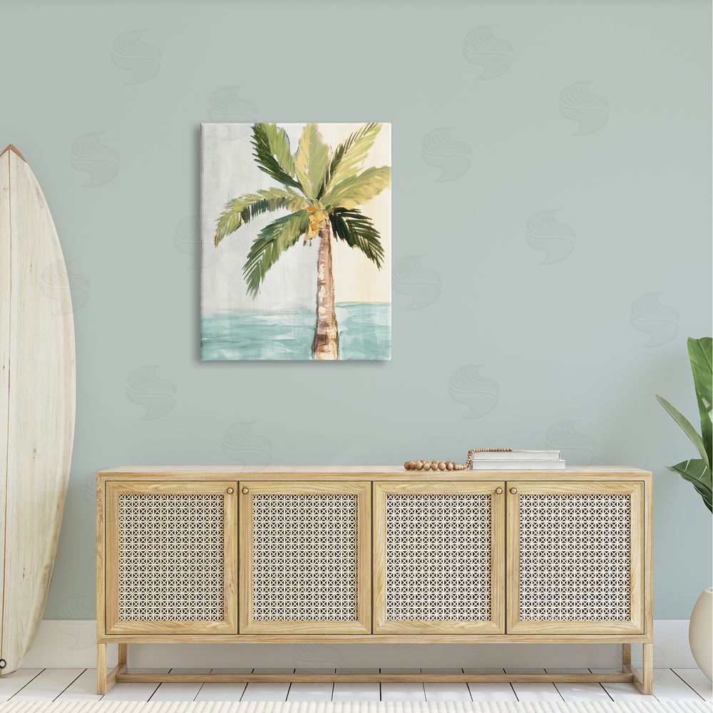 Robin Maria Palm Tree Leaves Tropical Summer Breeze Beach Canvas Wall Art Print in Room