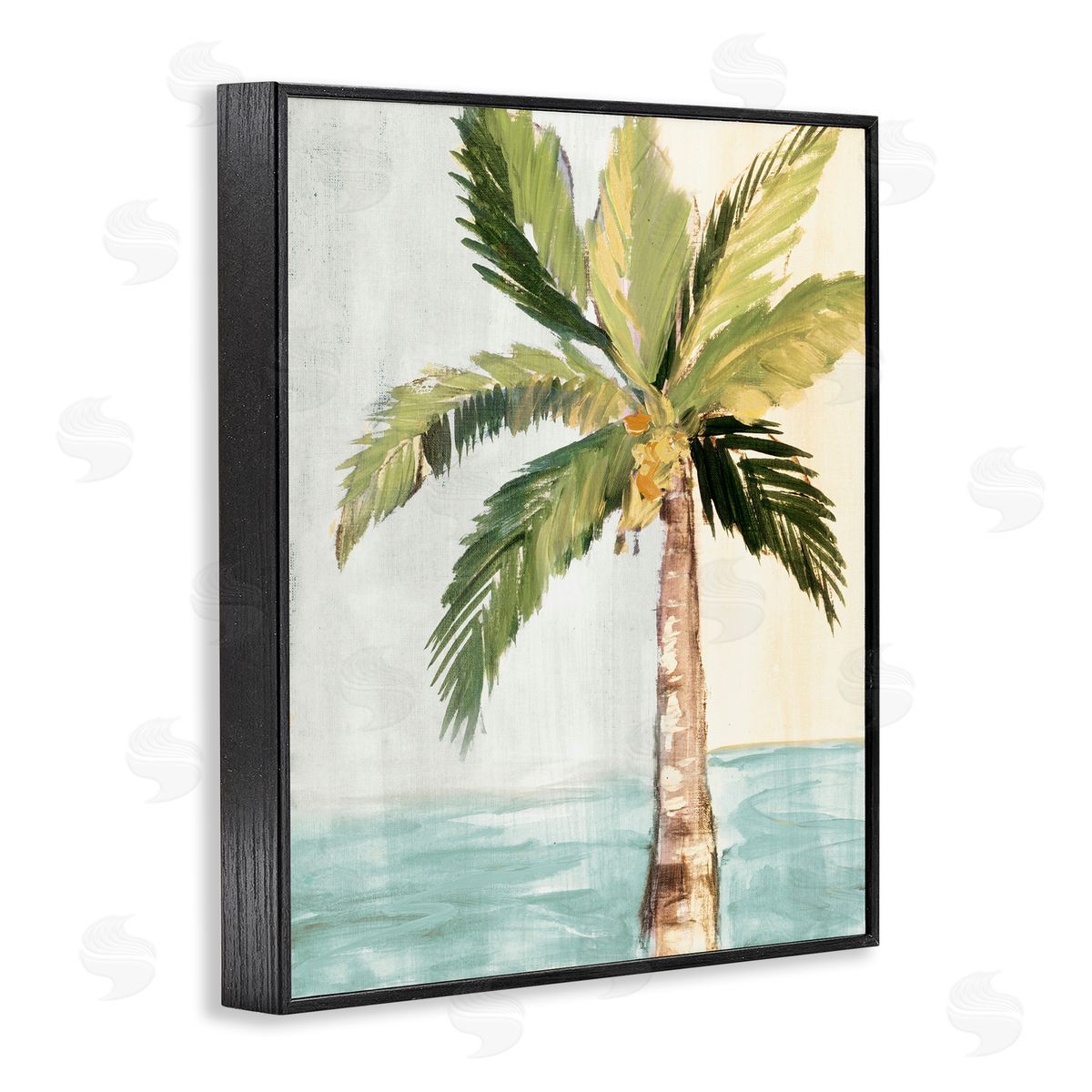 Robin Maria Palm Tree Leaves Tropical Summer Breeze Beach Black Framed Giclee Wall Art Print