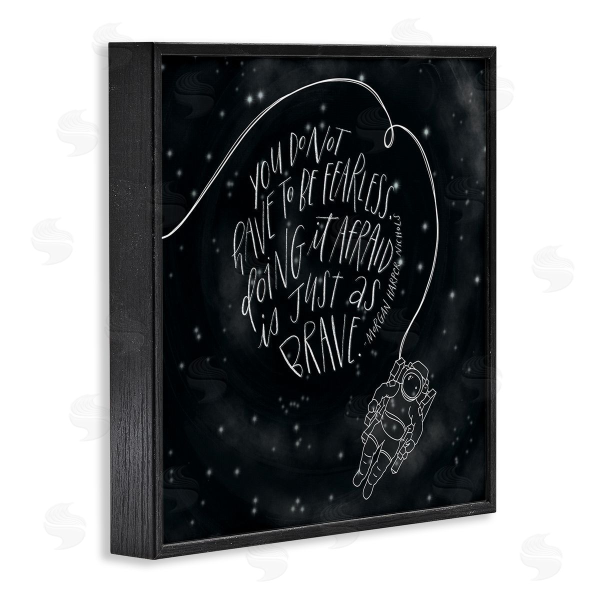 Rachel Nieman Motivational Brave Fearless Quote Astronaut Starry Sky  Black Framed Glicee Wall Art Print