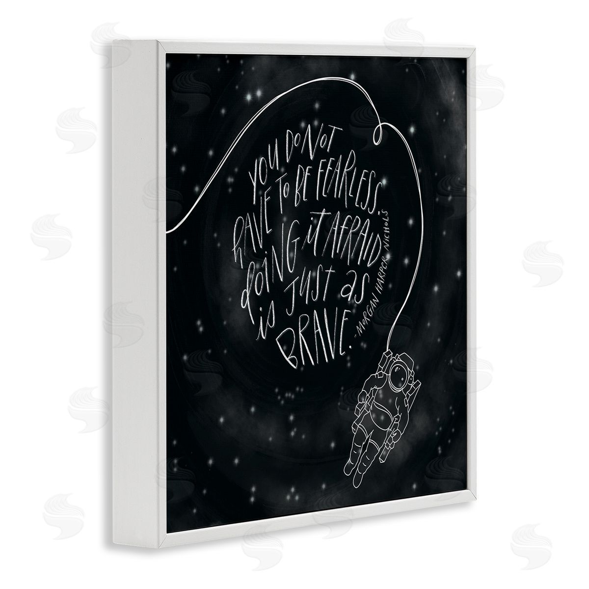 Rachel Nieman Motivational Brave Fearless Quote Astronaut Starry Sky  White Framed Glicee Wall Art Print