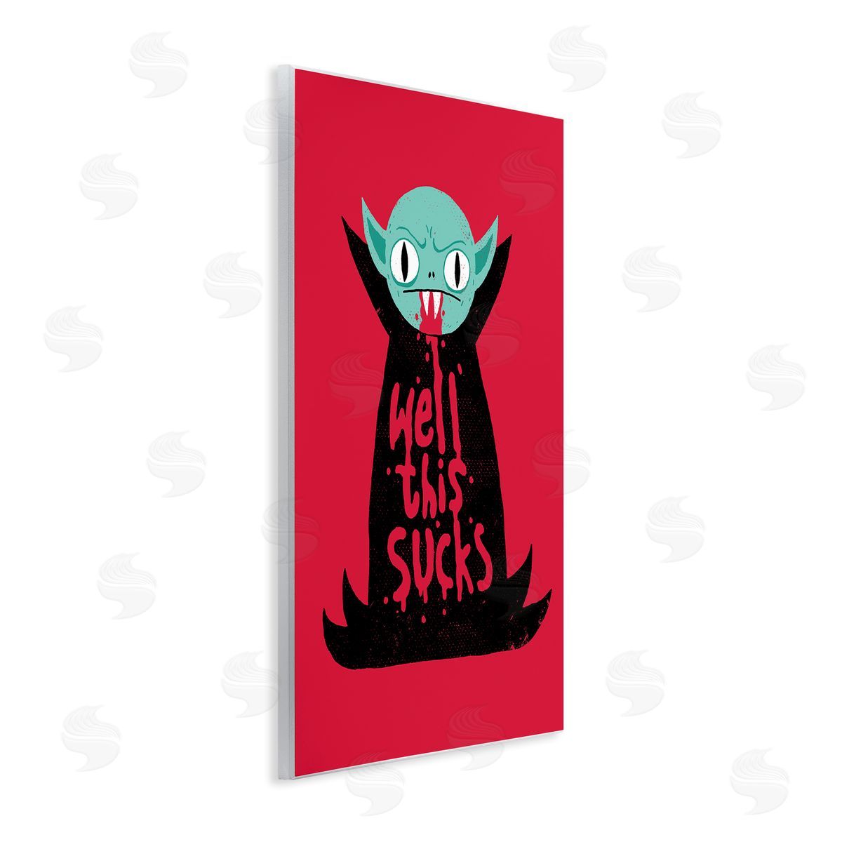 Michael Buxton Well This Sucks Vampire Drinking Blood Witty Phrase Wall Plaque Art Print