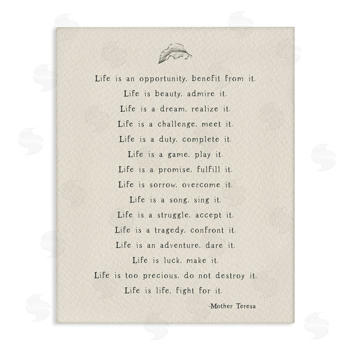 Uplifting Spiritual Mother Theresa Quote Canvas Wall Art, Home Decor by Amy Brinkman