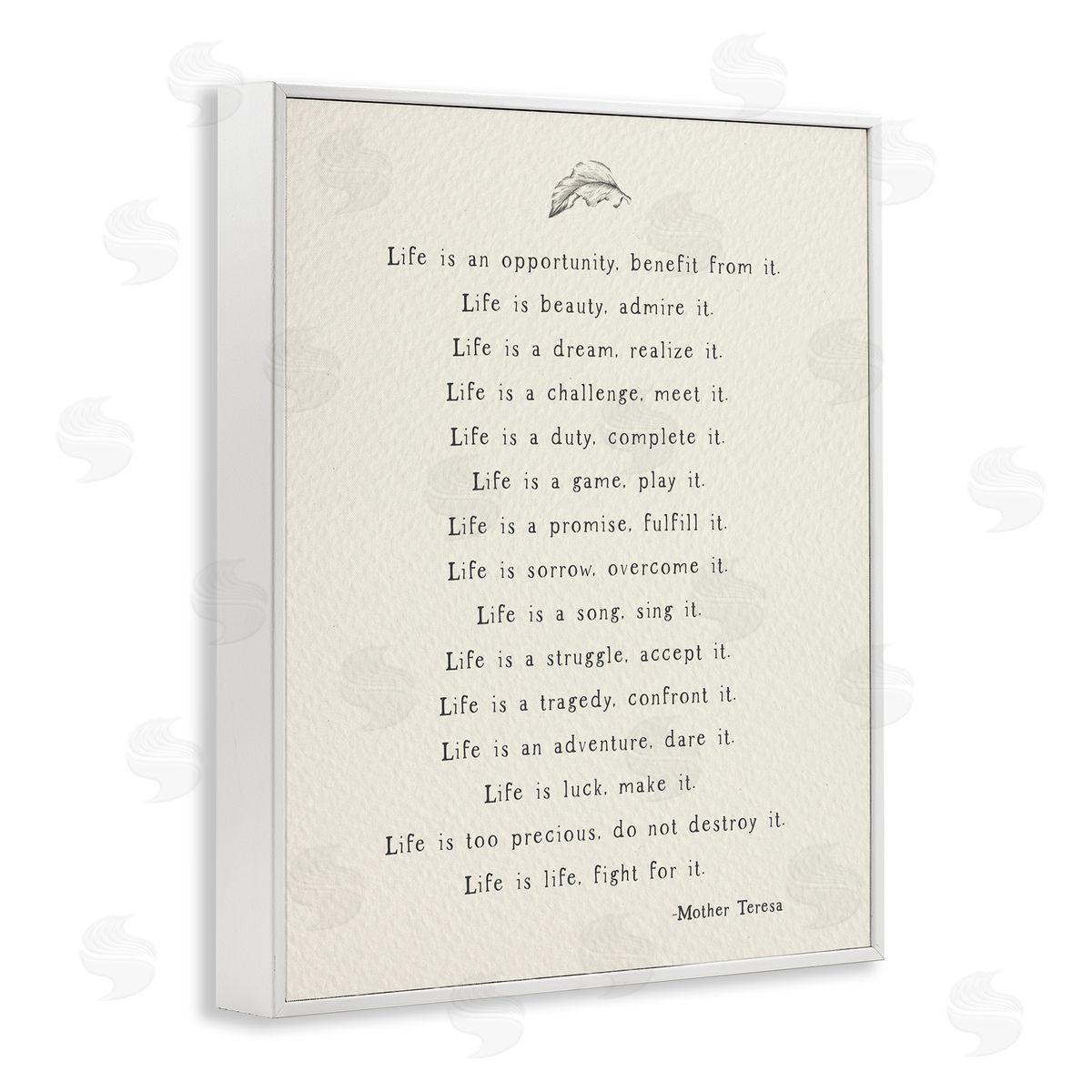 Uplifting Spiritual Mother Theresa Quote White Frame Print Wall Art, Home Decor by Amy Brinkman