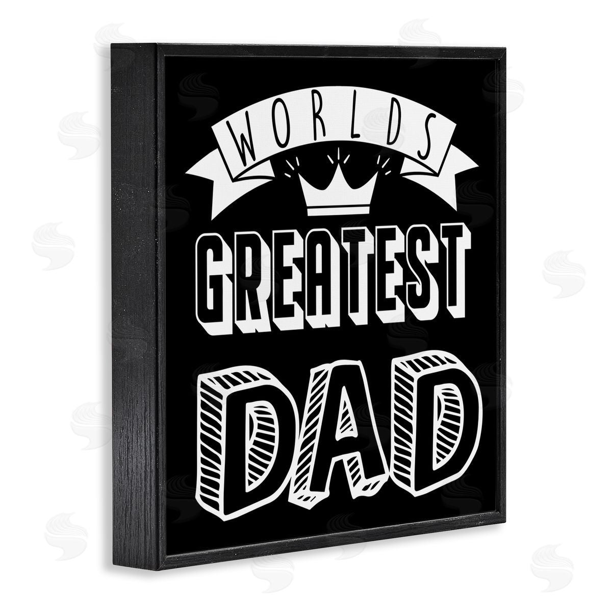 Marcus Prime Worlds Greatest Dad Cool Varied Typography Crown Design Black Framed Glicee Wall Art Print