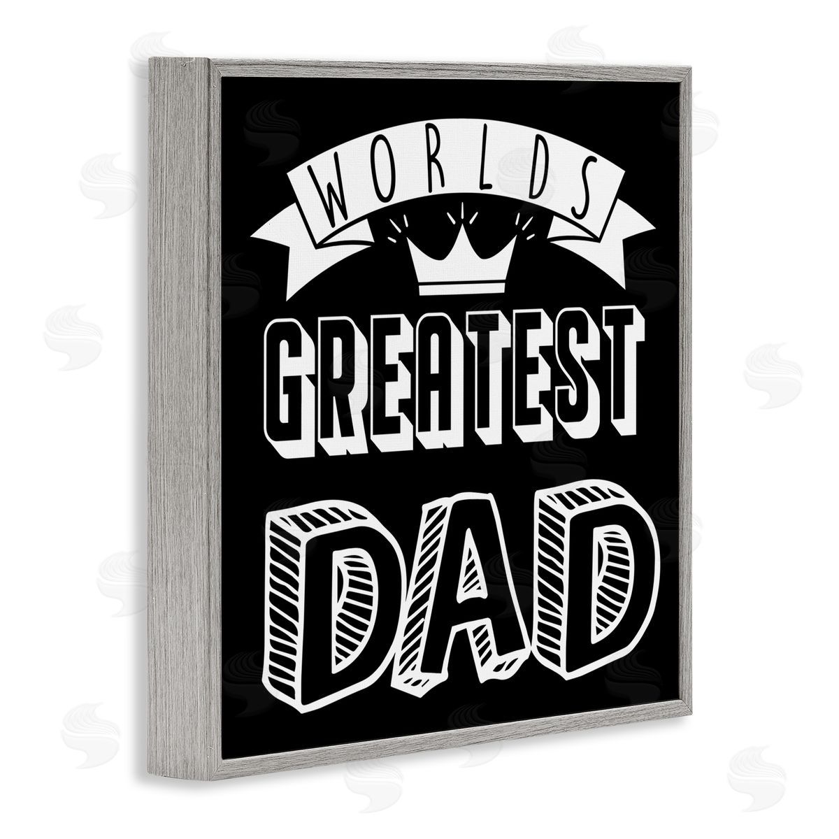 Marcus Prime Worlds Greatest Dad Cool Varied Typography Crown Design Gray Framed Glicee Wall Art Print