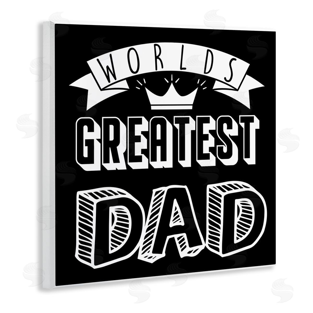 Marcus Prime Worlds Greatest Dad Cool Varied Typography Crown Design Wooden Wall Plaque Art Print