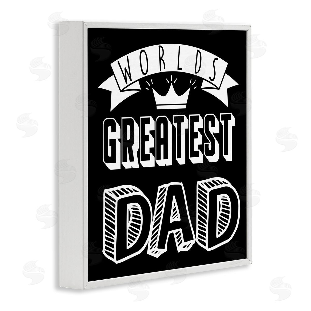 Marcus Prime Worlds Greatest Dad Cool Varied Typography Crown Design White Framed Glicee Wall Art Print