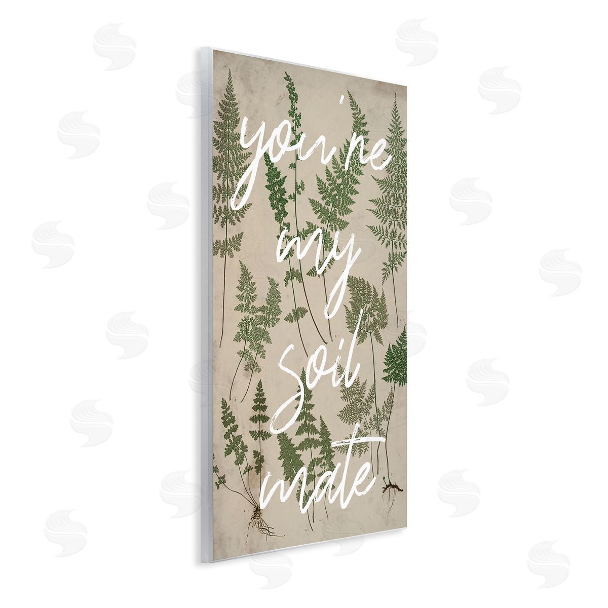 Stupell Studio You're My Soil Mate Rustic Fern Calligraphy  Wall Plaque Art Print