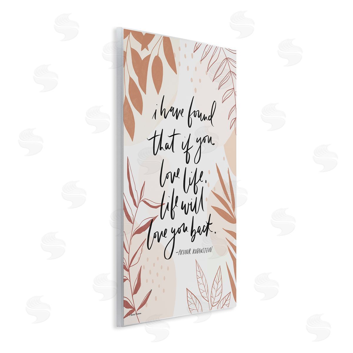 Rachel Nieman Meaningful Love Life Calligraphy Botanical Patterned  Wall Plaque Art Print