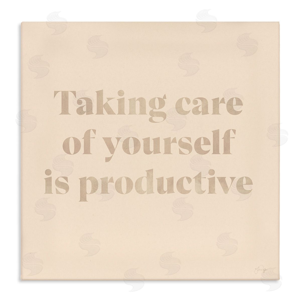 Yass Naffas Designs Taking Care Of Yourself Comforting Motivational Phrase  Stretched Canvas Wall Art Print