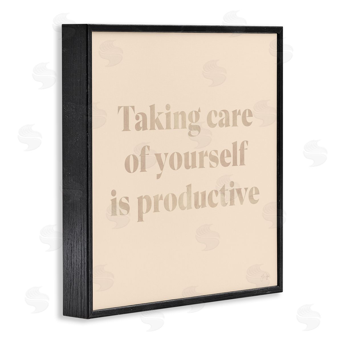 Yass Naffas Designs Taking Care Of Yourself Comforting Motivational Phrase  Black Framed Glicee Wall Art Print