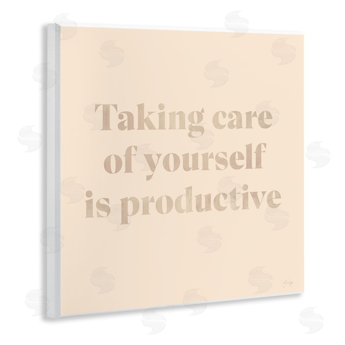 Yass Naffas Designs Taking Care Of Yourself Comforting Motivational Phrase  Wooden Wall Plaque Art Print