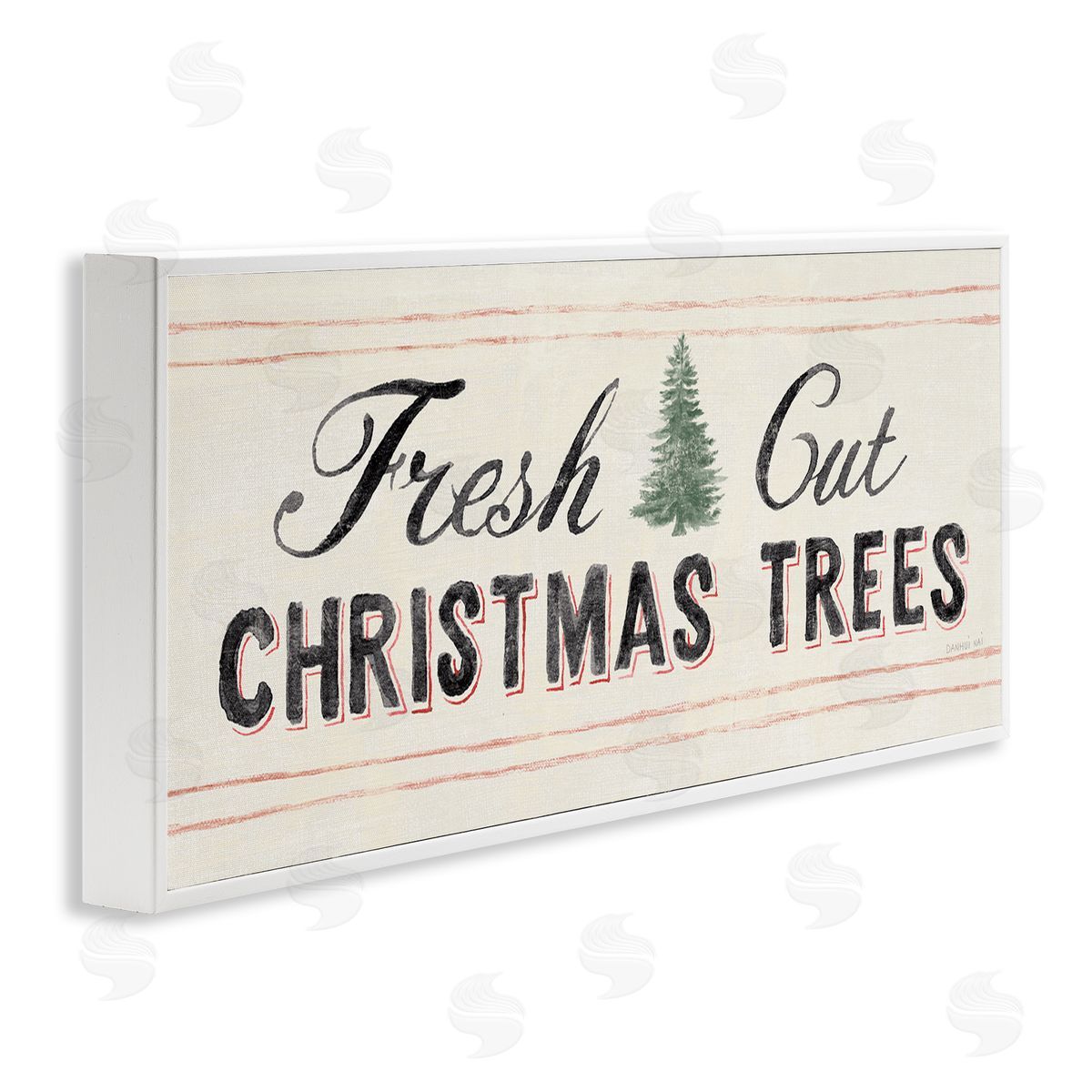 Fresh Cut Christmas Trees Vintage White Frame Print Wall Art, Home Decor by Danhui Nai