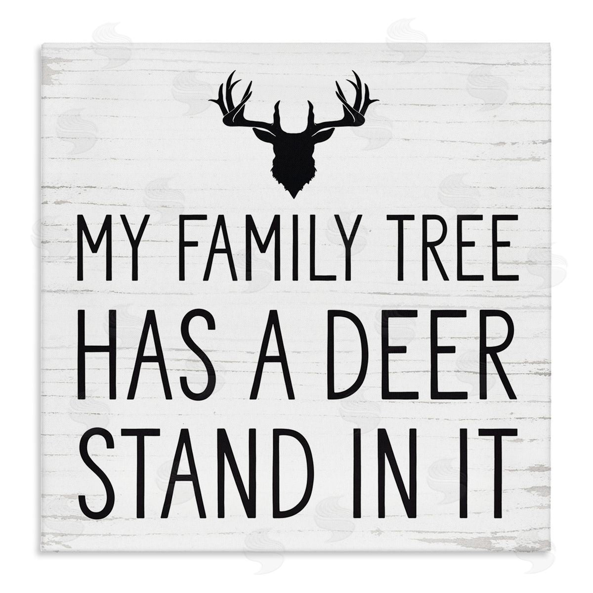 Lettered and Lined Witty Deer Quote Rustic Lodge Antlers Motif  Stretched Canvas Wall Art Print
