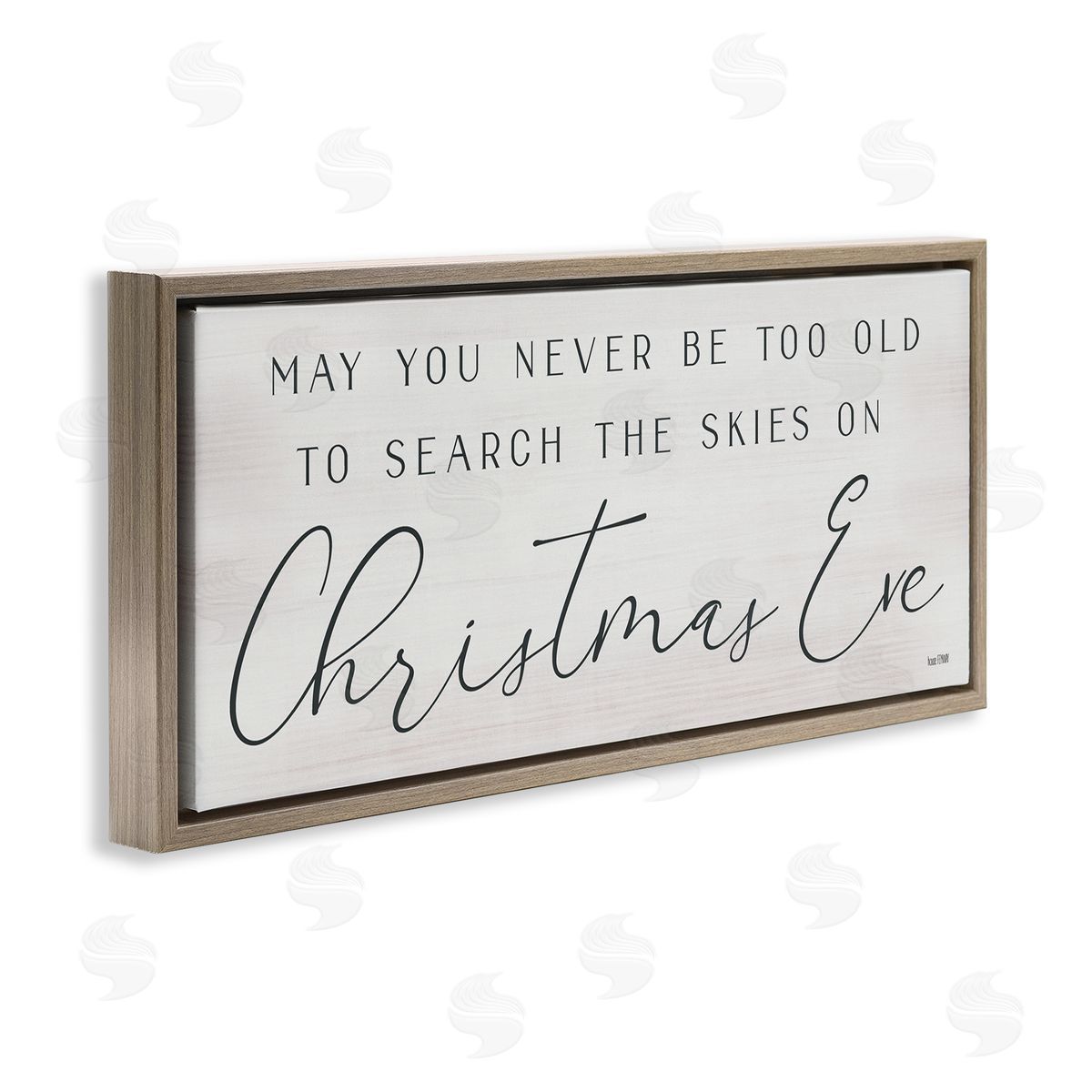 Inspiring Christmas Eve Sentiment Brown Floating Frame Canvas Wall Art, Home Decor by Lux + Me Designs