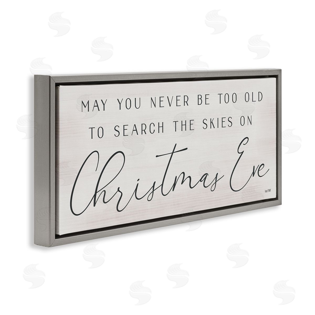 Inspiring Christmas Eve Sentiment Grey Floating Frame Canvas Wall Art, Home Decor by Lux + Me Designs