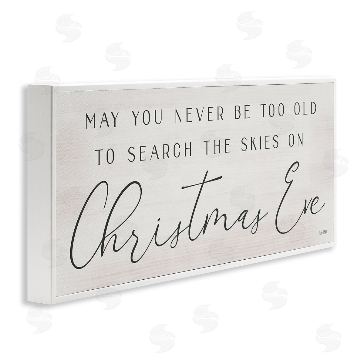 Inspiring Christmas Eve Sentiment White Frame Print Wall Art, Home Decor by Lux + Me Designs