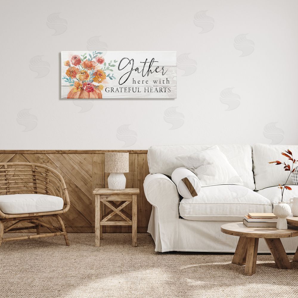 Courtney Morgenstern Gather Grateful Hearts Seasonal Harvest Rustic Phrase 