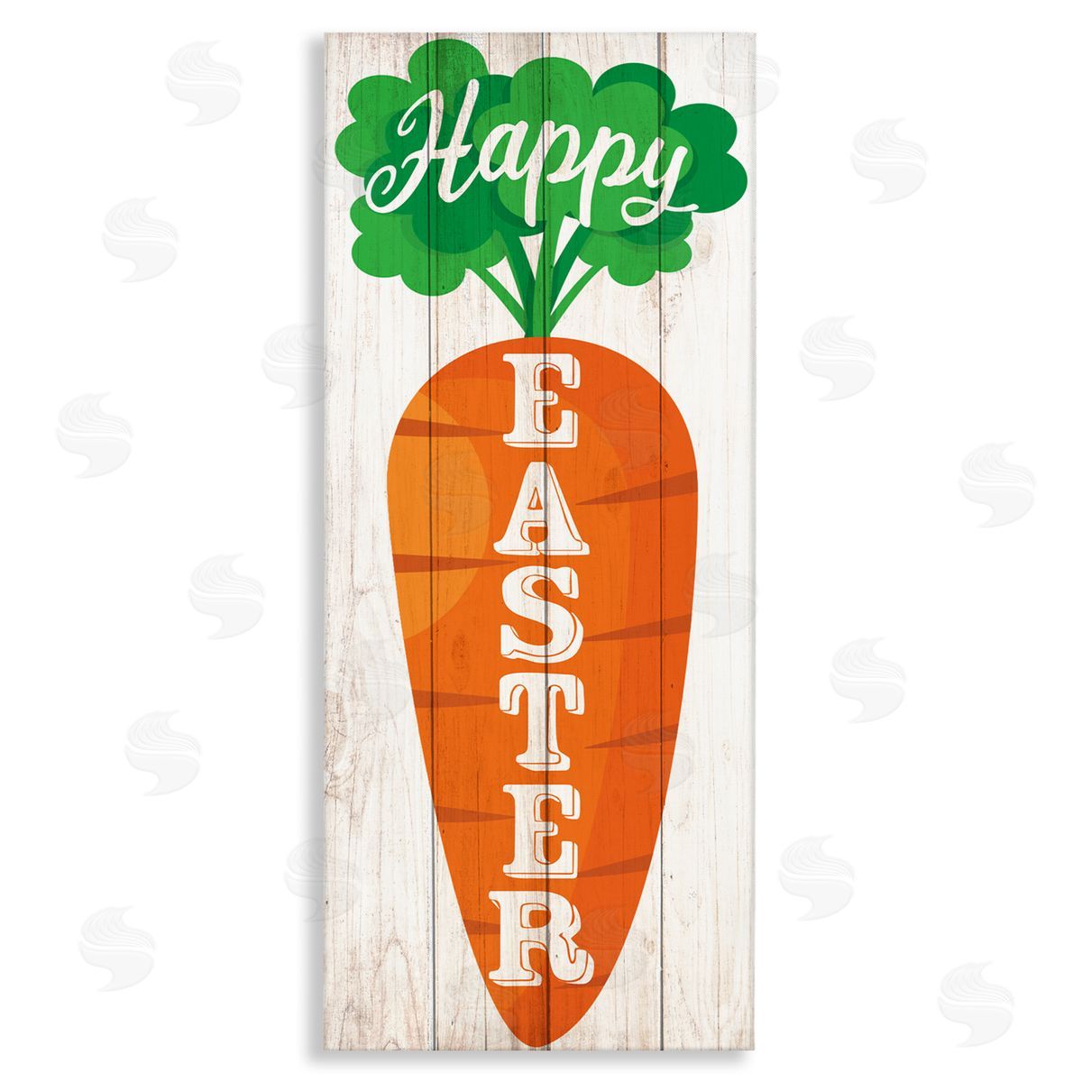 Kim Allen Happy Easter Vertical Rustic Carrot Sign Phrase