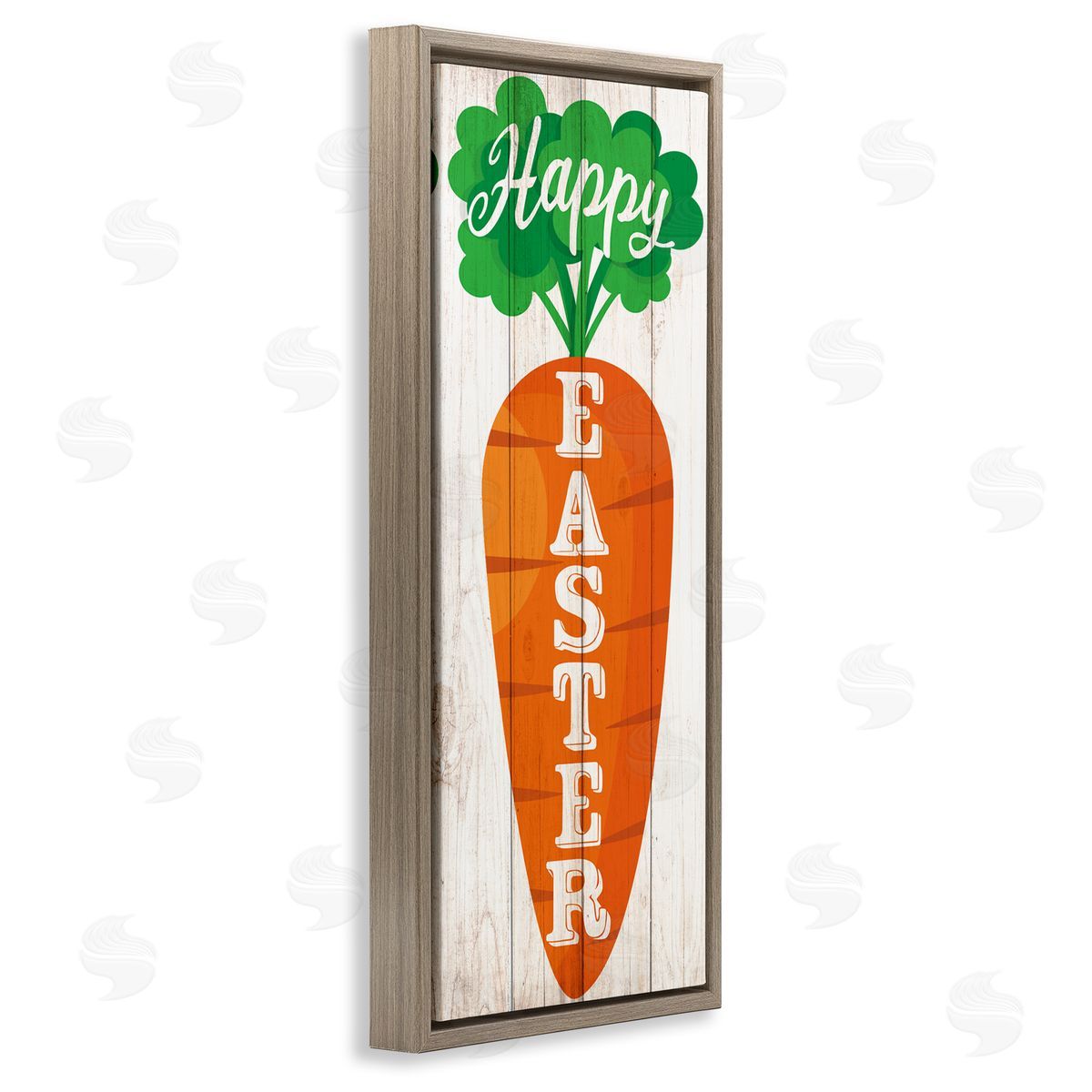 Kim Allen Happy Easter Vertical Rustic Carrot Sign Phrase