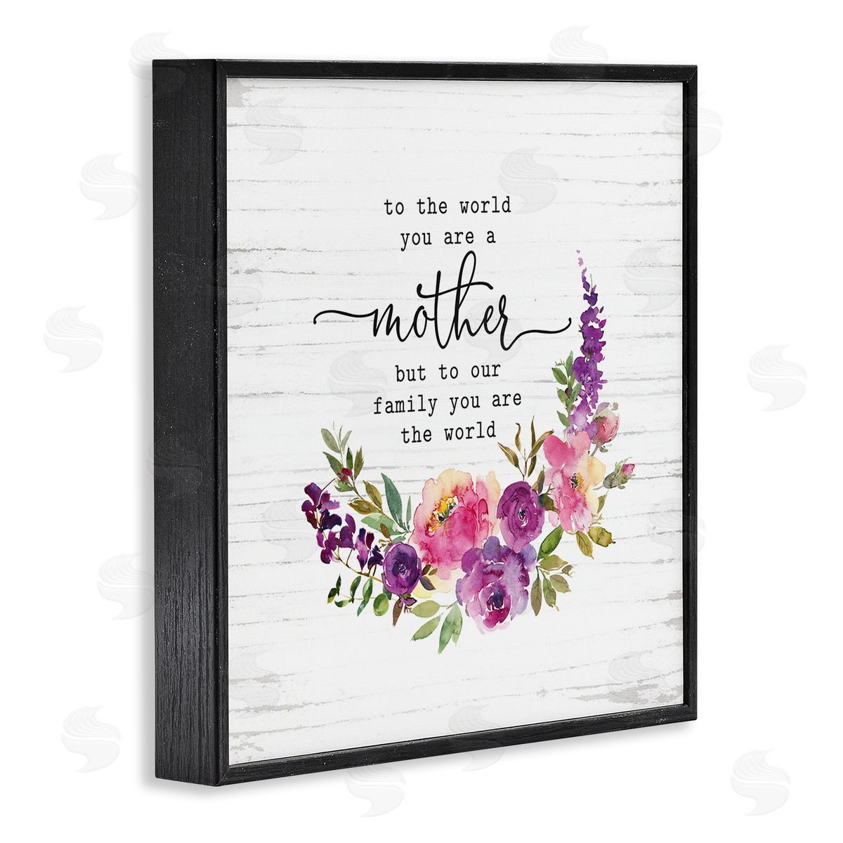Lettered and Lined Sentimental Mother's Day Flower Quote Watercolor Detail Black Framed Glicee Wall Art Print