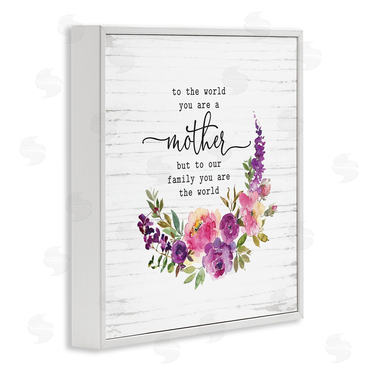 Lettered and Lined Sentimental Mother's Day Flower Quote Watercolor Detail White Framed Glicee Wall Art Print