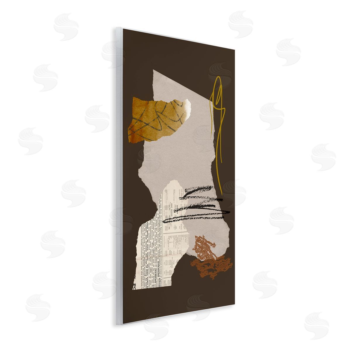 Melissa Wang Modern d Shapes Abstract Layered Scribble Lines  Wall Plaque Art Print