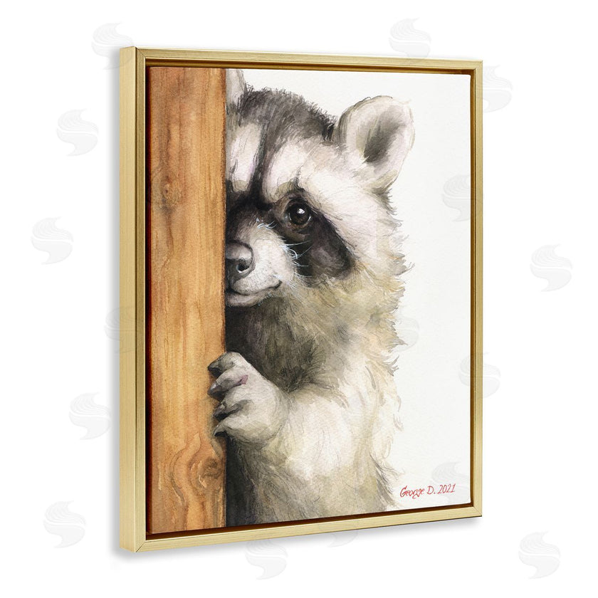George Dyachenko | Peering Raccoon Watercolor