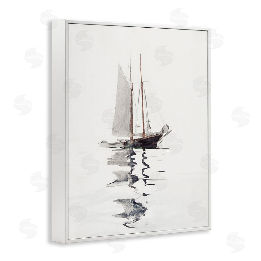Lettered and Lined | Tranquil Sailboat Vessel Floating