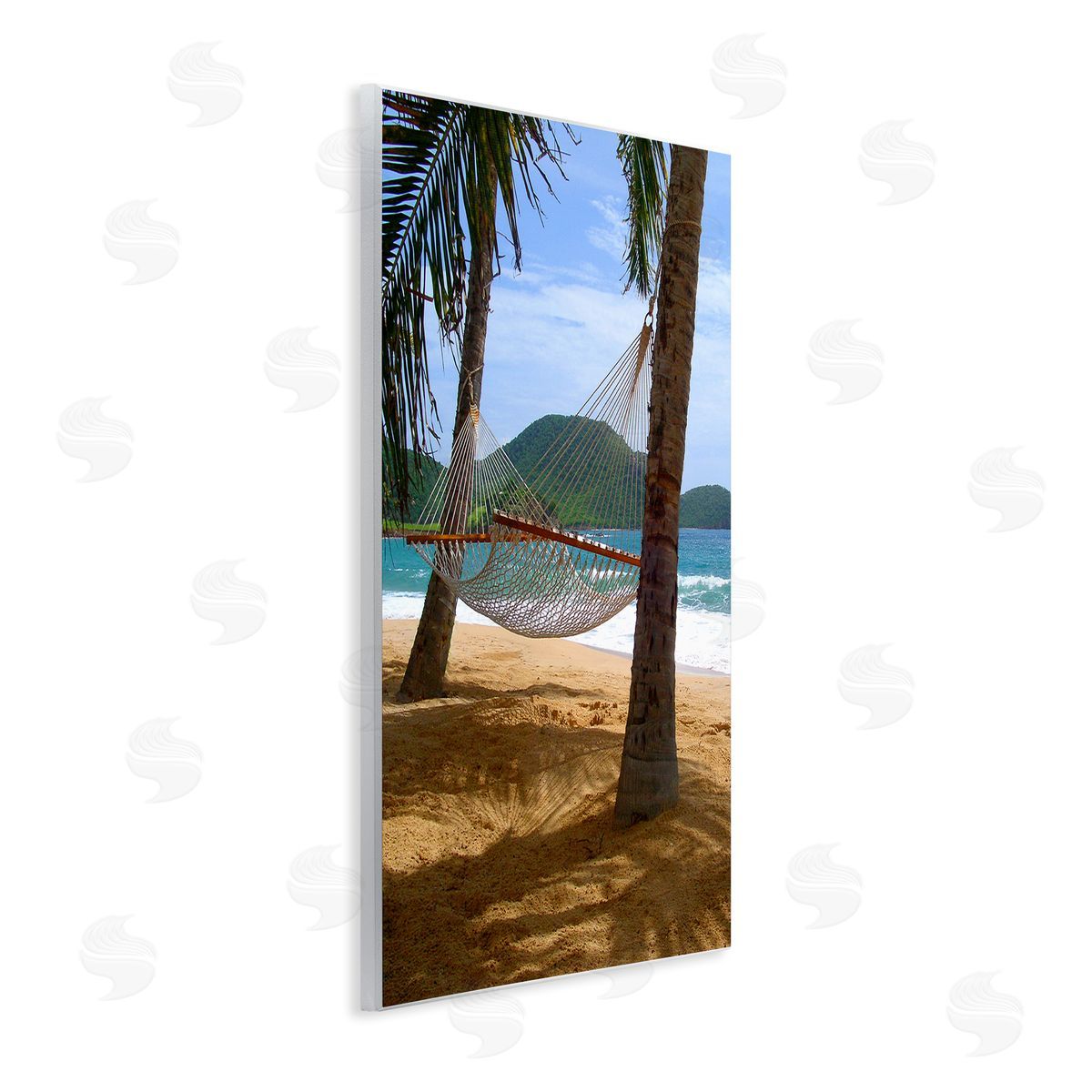 Noah Bay Tropical Summer Vacation Hammock Between Palm Trees Wall Plaque Art Print