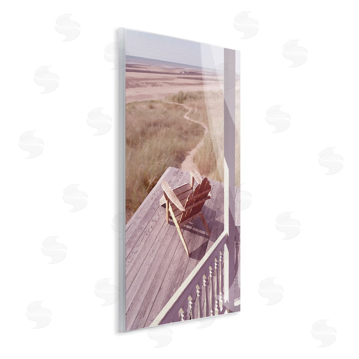 Noah Bay Lone Lounge Chair Rural Beach Grass Porch Wall Plaque Art Print