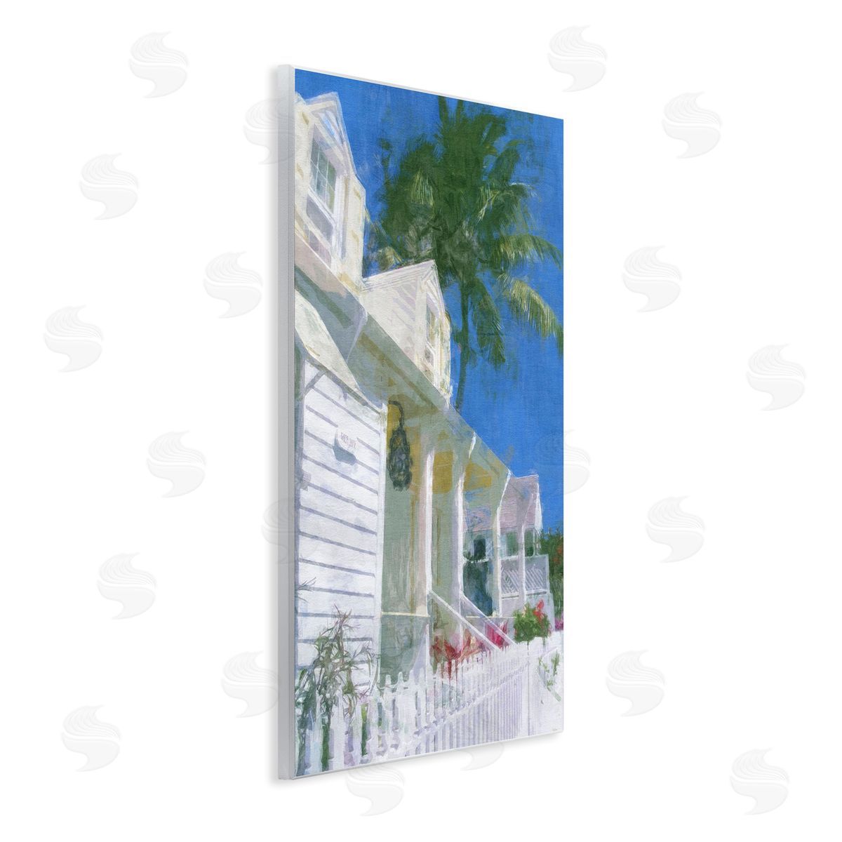 Noah Bay Palm Tree Looming White Summer Villa Cottage  Wall Plaque Art Print
