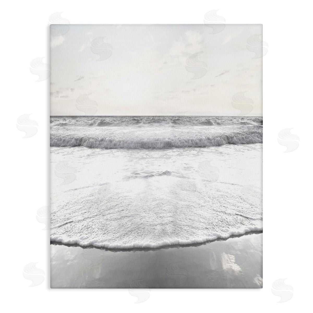 Natalie Carpentieri Ocean Water Waves Rushing Shoreline Sunny Scene Stretched Canvas Wall Art Print