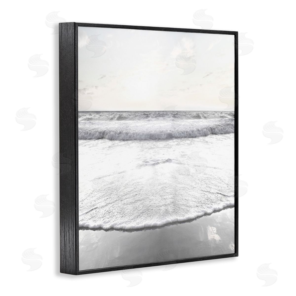 Natalie Carpentieri Ocean Water Waves Rushing Shoreline Sunny Scene Black Framed Giclee Wall Art Print