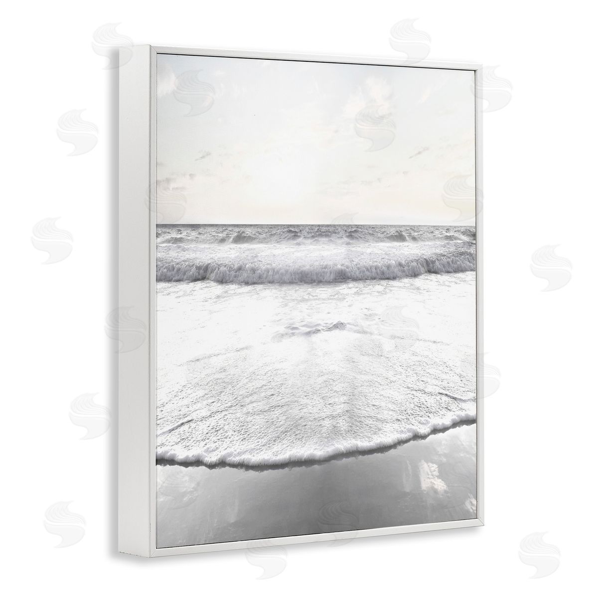 Natalie Carpentieri Ocean Water Waves Rushing Shoreline Sunny Scene White Framed Giclee Wall Art Print