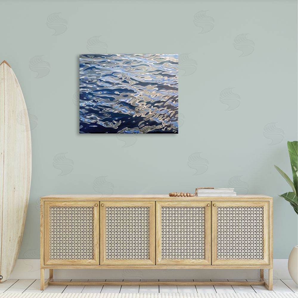 Alan Weston Abstract Ocean Water Ripples Catching Sunlight  Canvas Wall Art Print in Room
