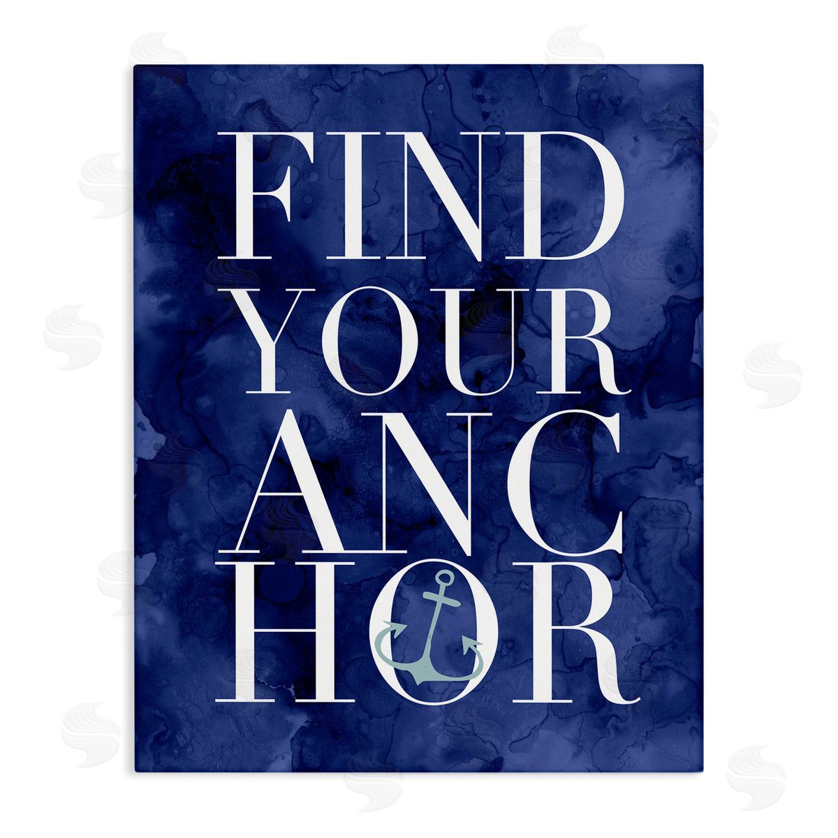 Stupell Studio Find Your Anchor Ocean Theme Anchor Text Stretched Canvas Wall Art Print