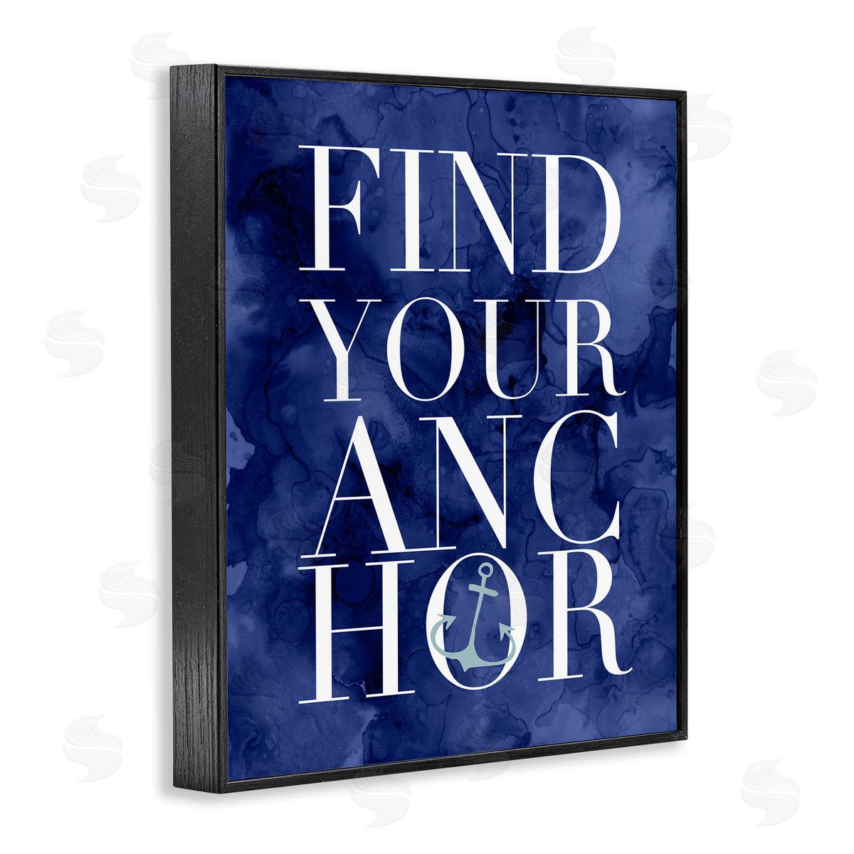 Stupell Studio Find Your Anchor Ocean Theme Anchor Text Black Framed Giclee Wall Art Print