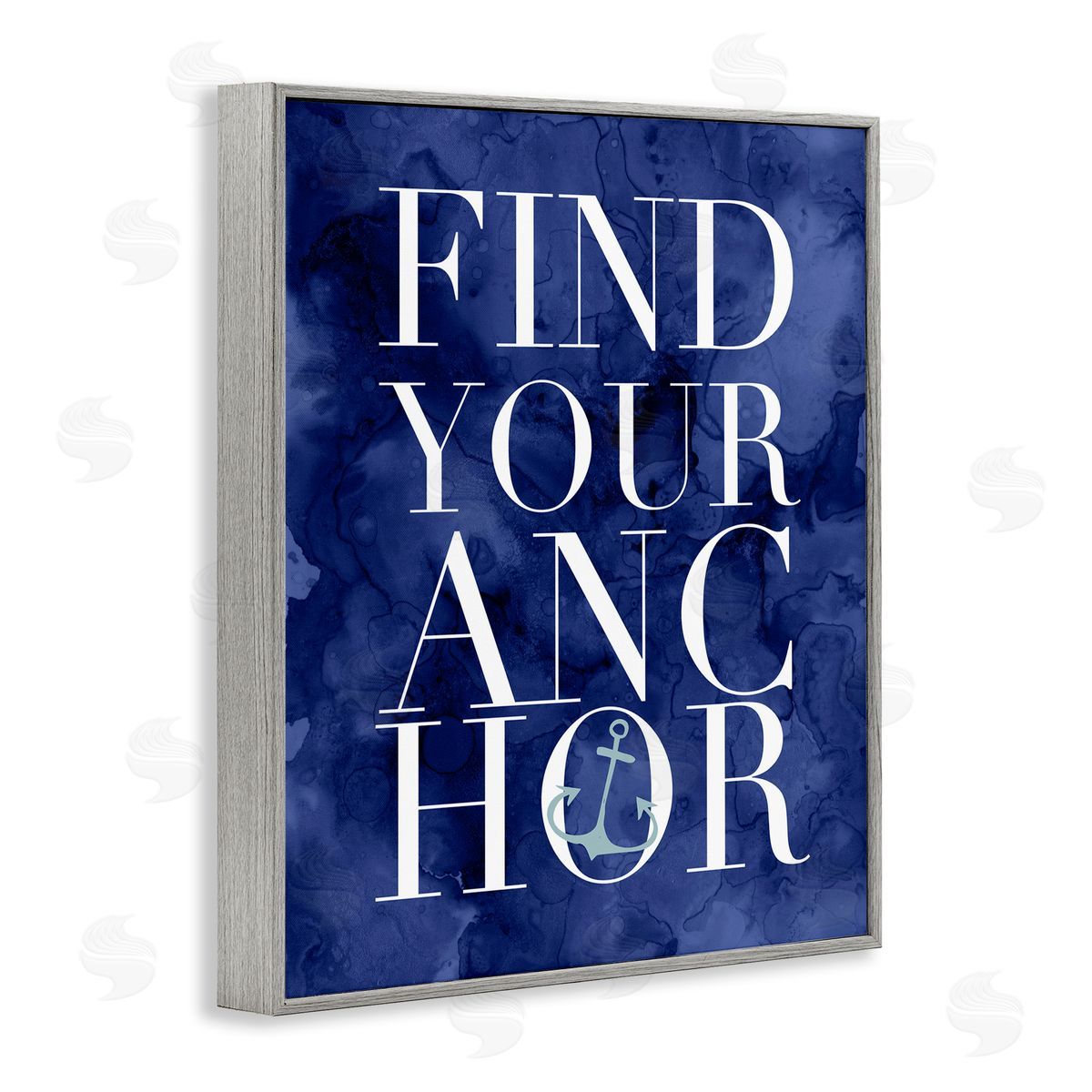 Stupell Studio Find Your Anchor Ocean Theme Anchor Text Gray Framed Giclee Wall Art Print
