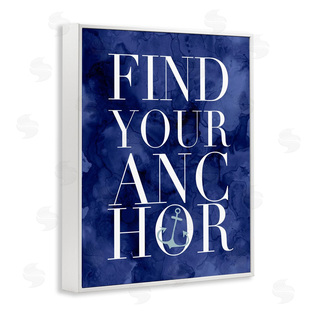 Stupell Studio Find Your Anchor Ocean Theme Anchor Text White Framed Giclee Wall Art Print
