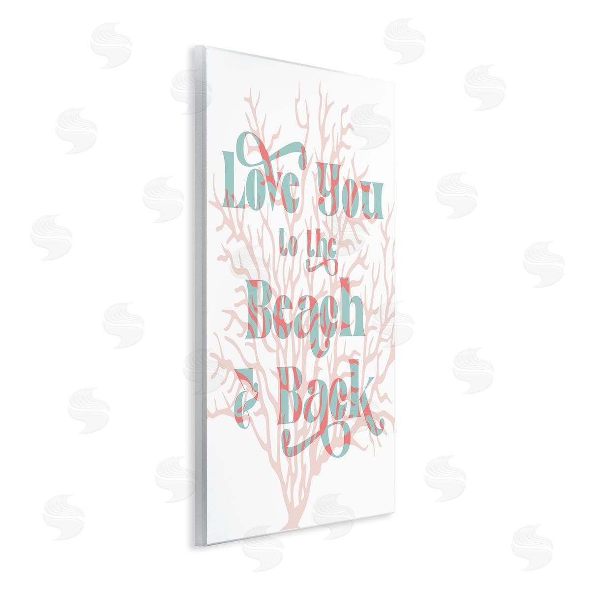 Stupell Studio Love You Beach Layered Coral Lettering Romance Wall Plaque Art Print