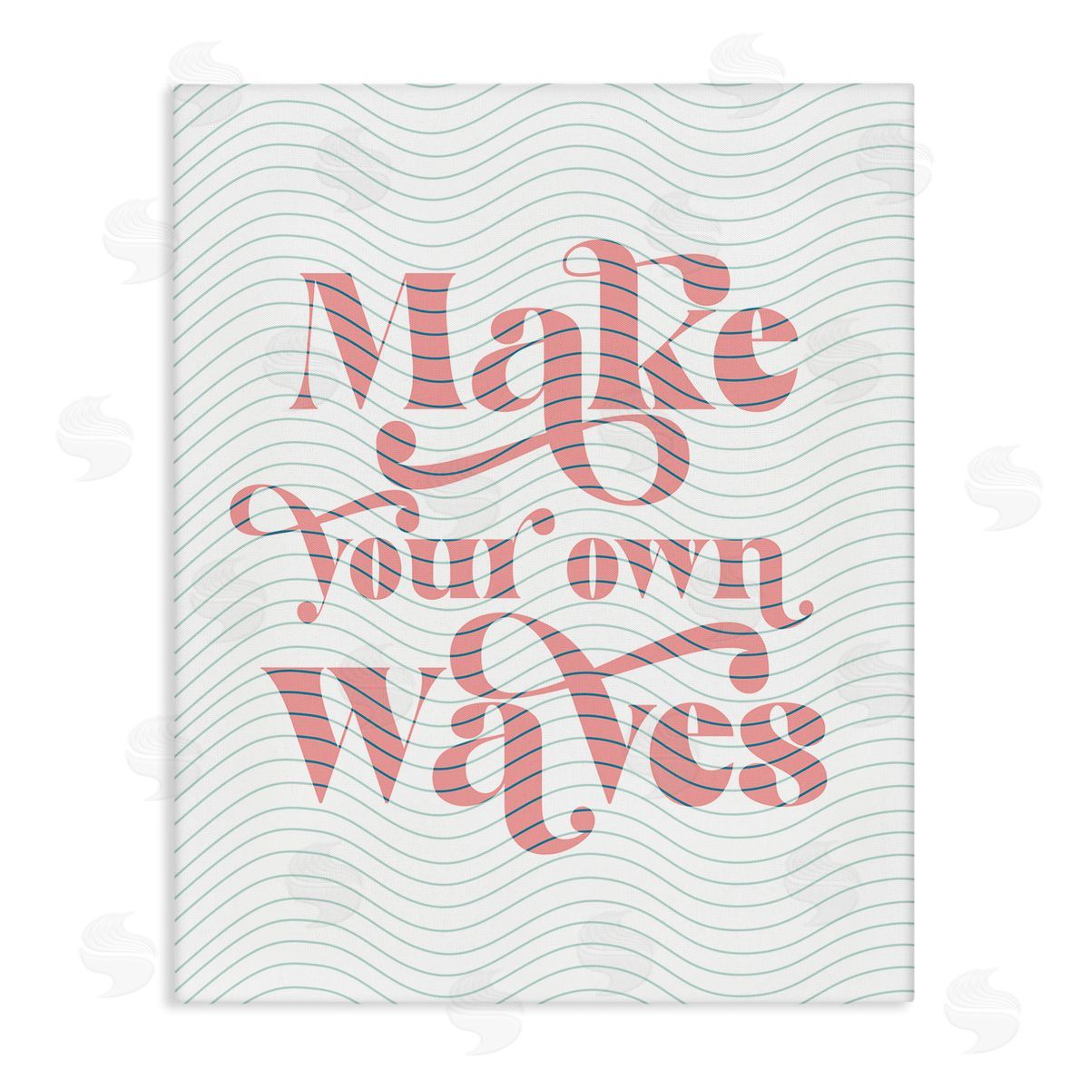 Stupell Studio Make Your Own Waves Groovy Patterned Stripes Stretched Canvas Wall Art Print