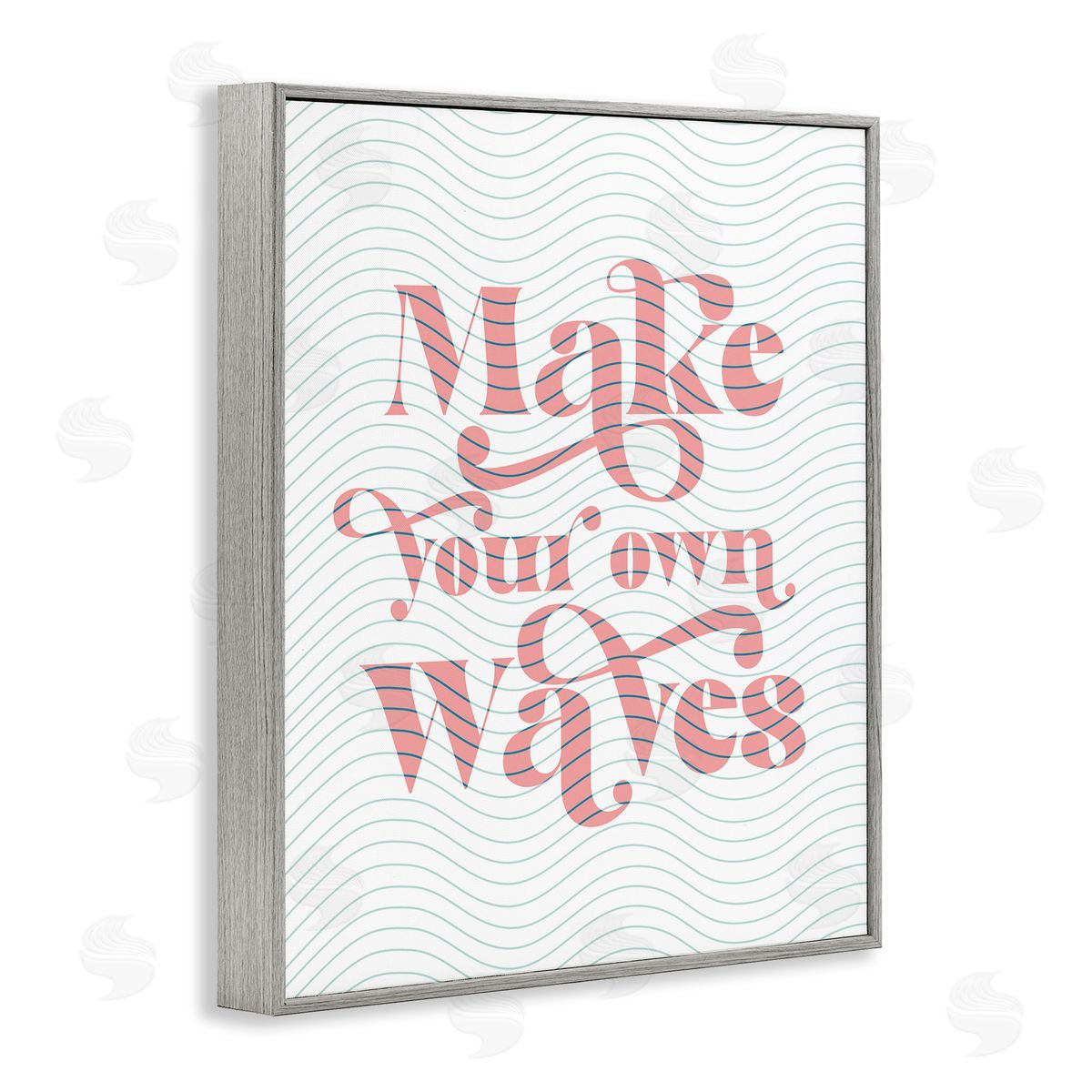 Stupell Studio Make Your Own Waves Groovy Patterned Stripes Gray Framed Giclee Wall Art Print