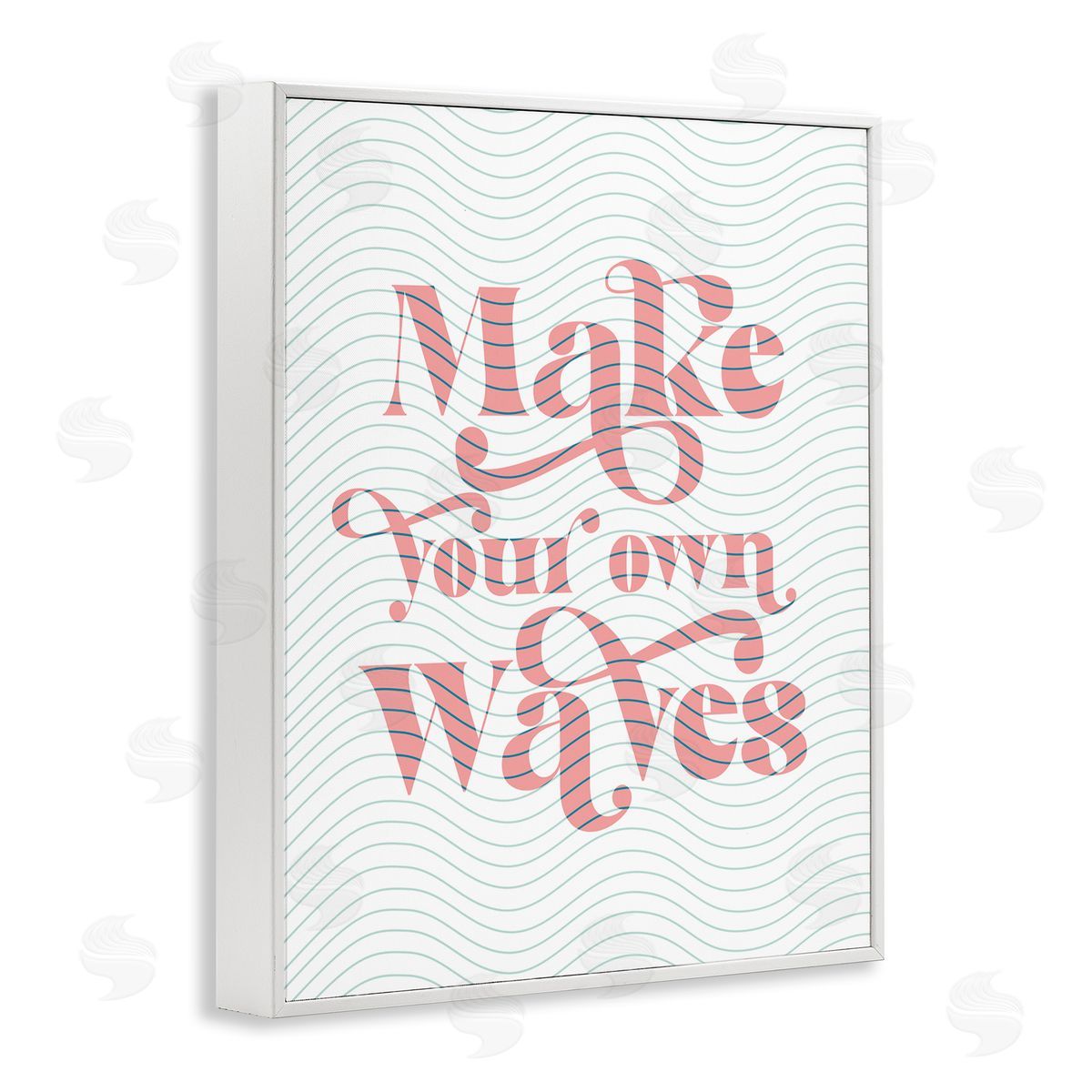 Stupell Studio Make Your Own Waves Groovy Patterned Stripes White Framed Giclee Wall Art Print
