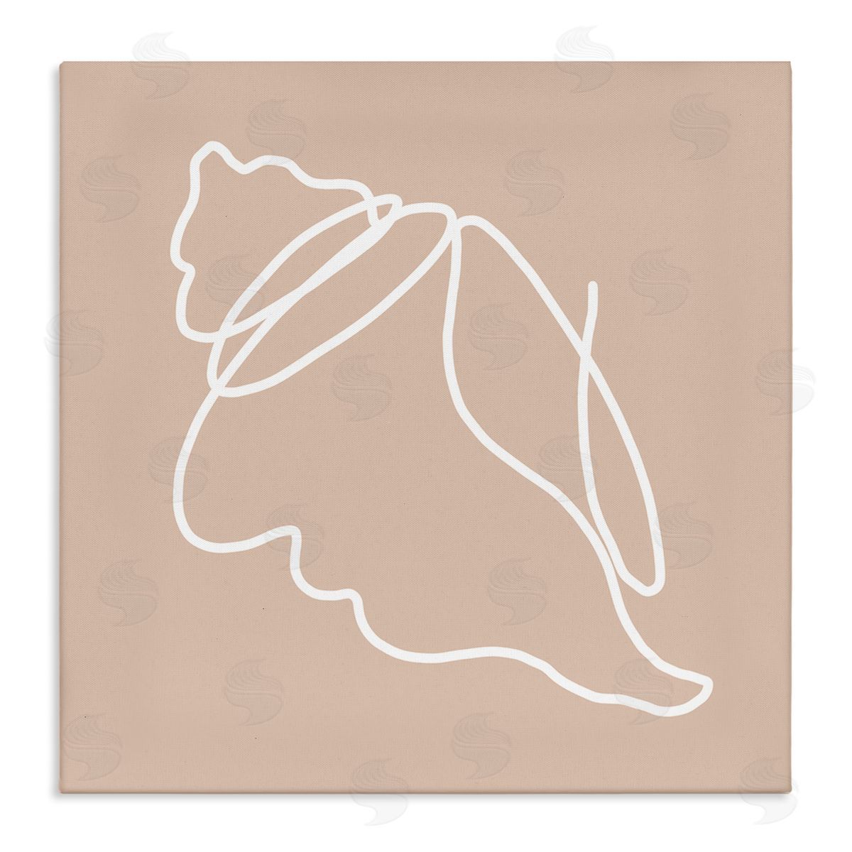 Stupell Studio Casual Line Doodle Seashell Ocean Life Drawing Stretched Canvas Wall Art Print
