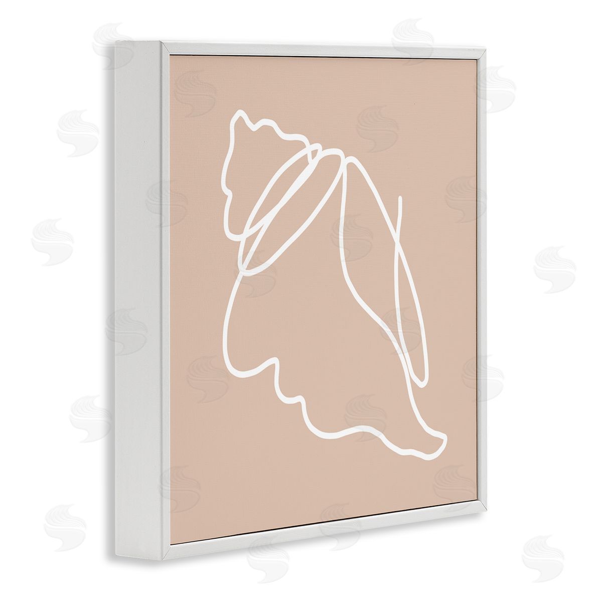 Stupell Studio Casual Line Doodle Seashell Ocean Life Drawing White Framed Glicee Wall Art Print