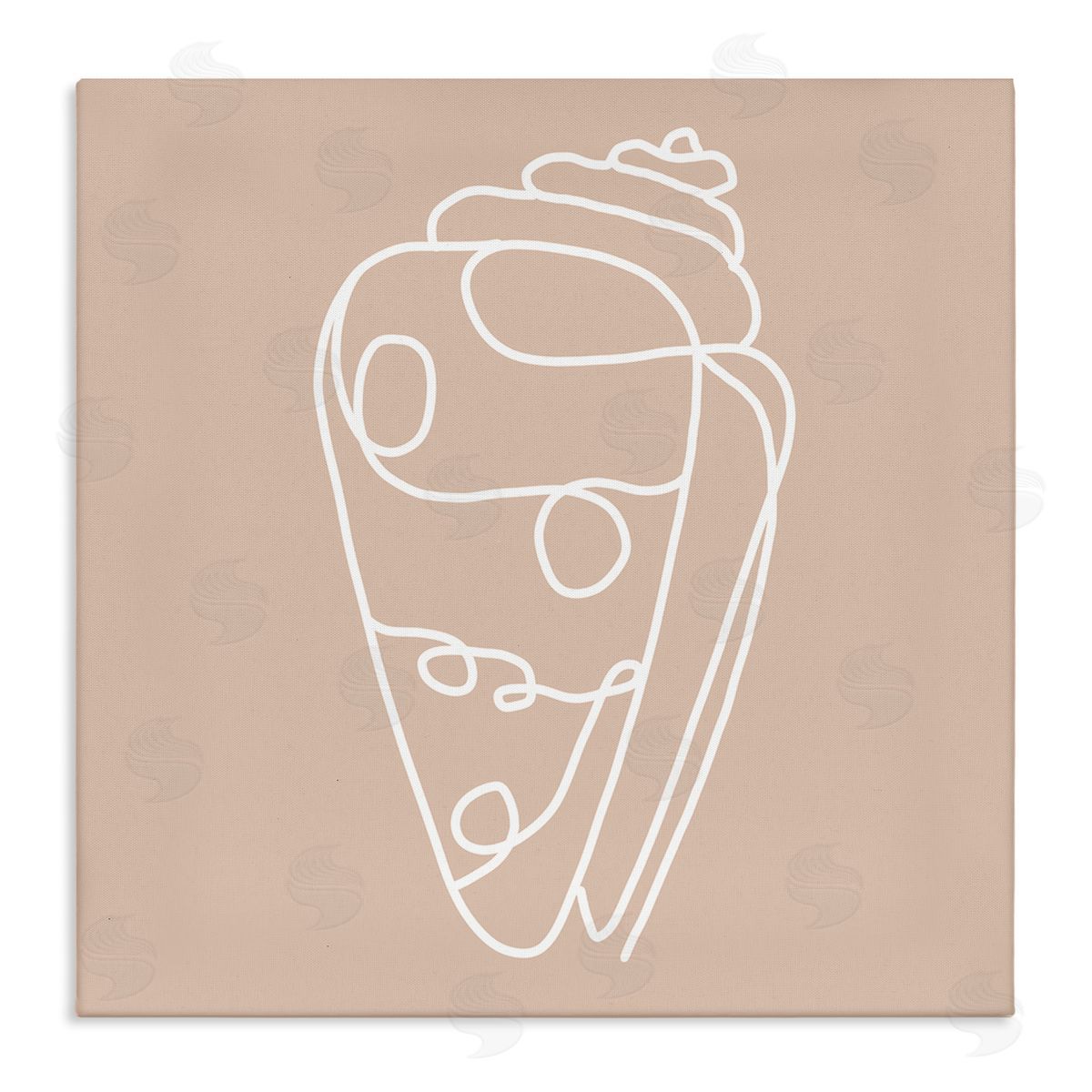 Stupell Studio Patterned Sea Shell Line Doodle Beach Ocean Stretched Canvas Wall Art Print