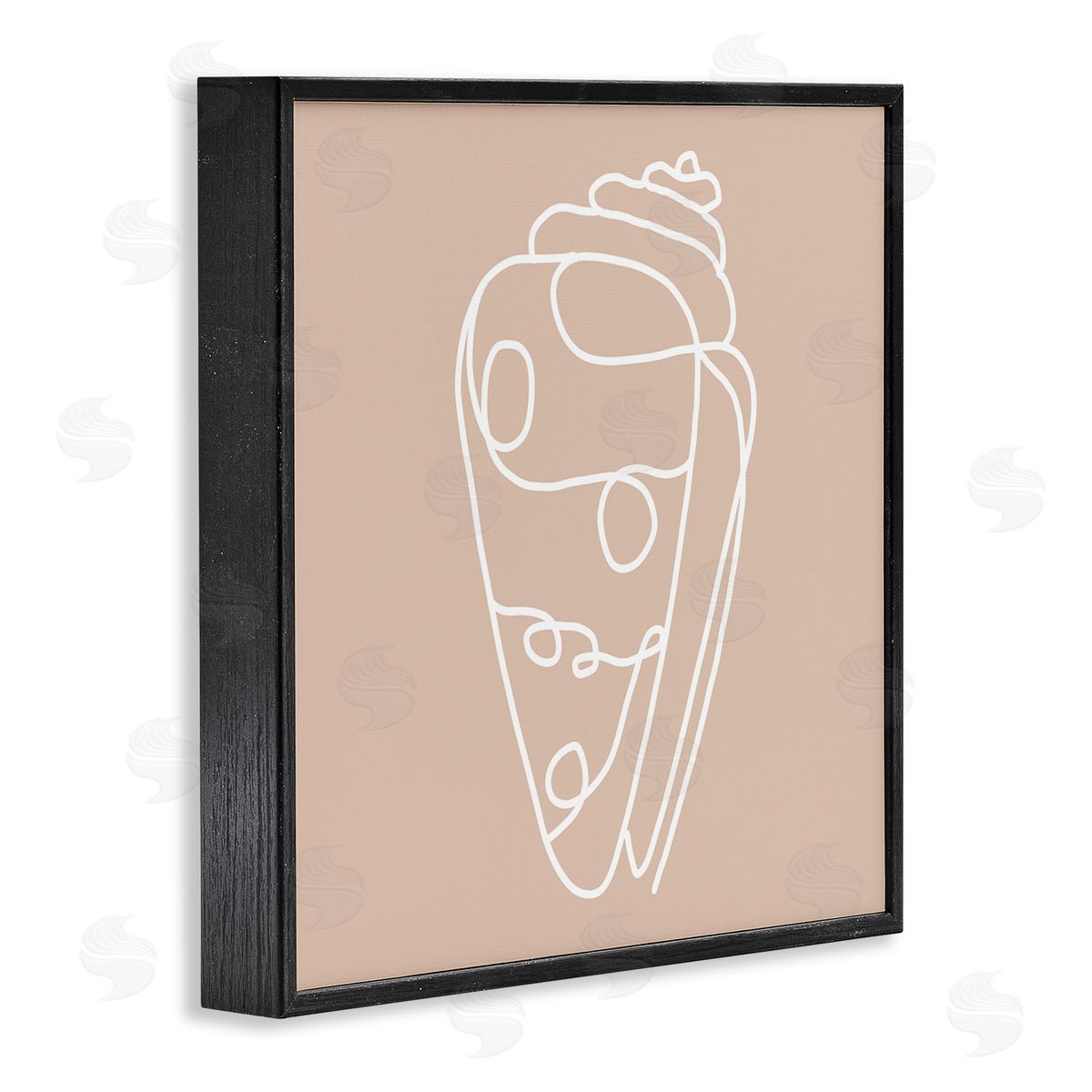 Stupell Studio Patterned Sea Shell Line Doodle Beach Ocean Black Framed Glicee Wall Art Print