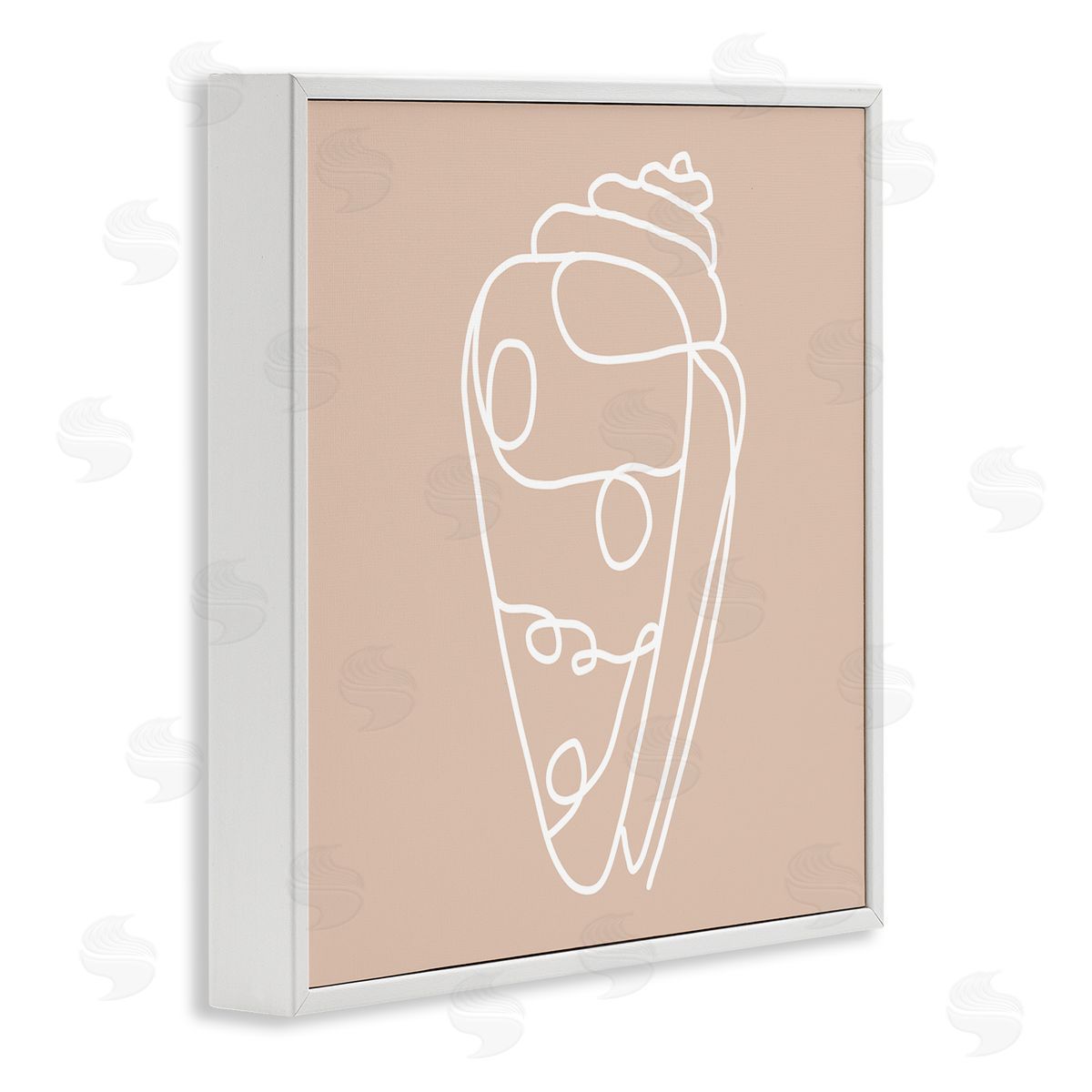 Stupell Studio Patterned Sea Shell Line Doodle Beach Ocean White Framed Glicee Wall Art Print